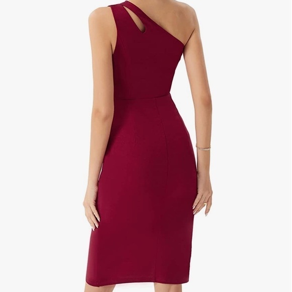 ⭐️one Shoulder Cutout Bodycon Sleeveless Cocktail Party Dress⭐️ - Picture 3 of 10
